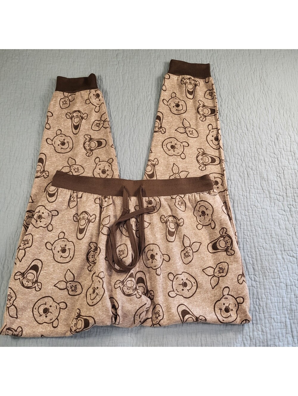 Disney Winnie the Pooh Pajama pull-on Pants  Brown Drawstring  small